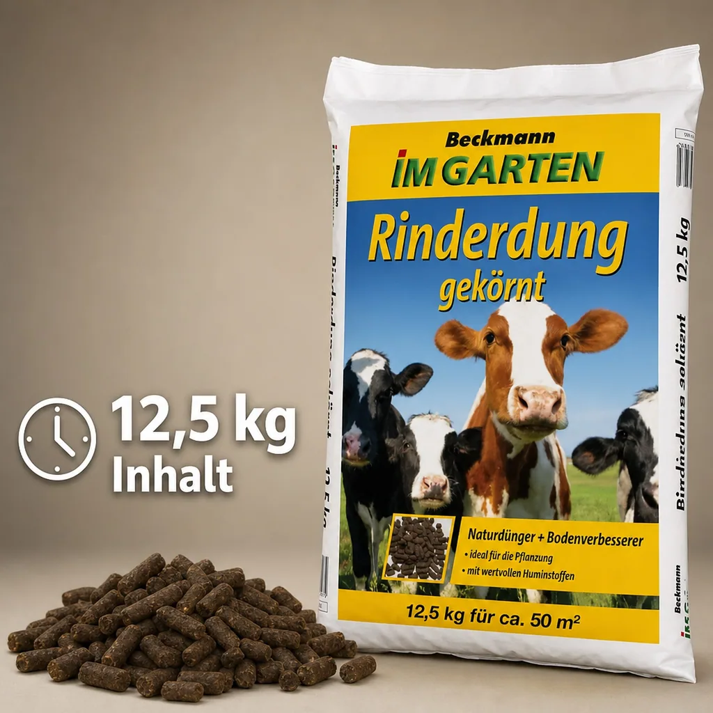 Rinderdung gekörnt 12,5kg, Bio Gartendünger für Gemüse und Rosen