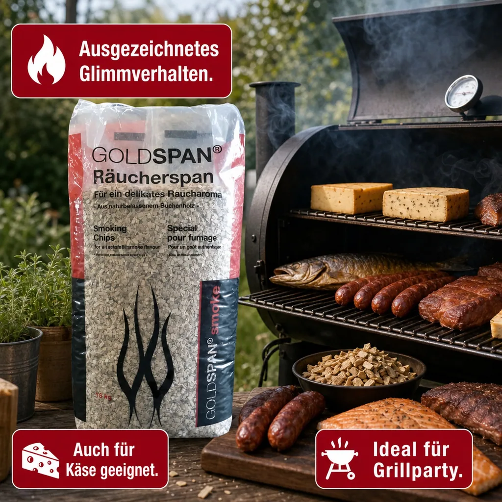 15 kg Räucherspäne Goldspan B 5/10 0,4-1,0 mm
