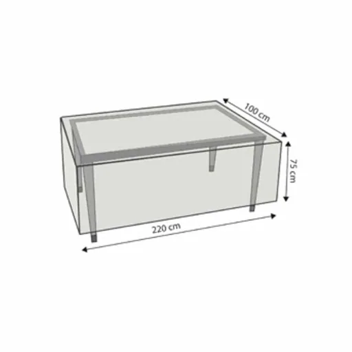 Schutzhülle Gartentisch Rechteckig, 220x100x75cm, Abdeckplane Tisch, Transparent