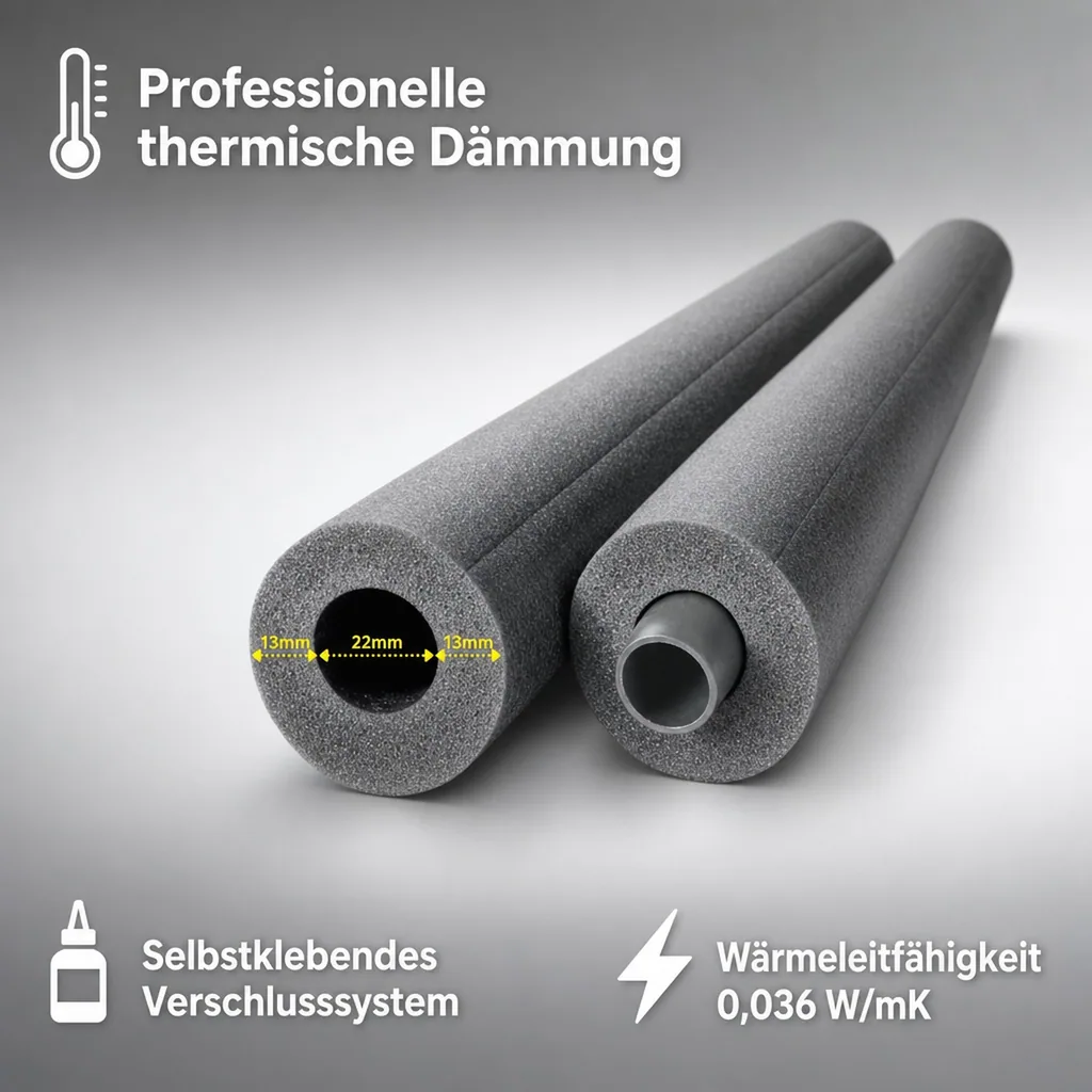 Isolierschlauch, 22mm Isolierschlauch, Isolierschlauch, 1m Isolierschlauch Ø 22 mm x 13 mm