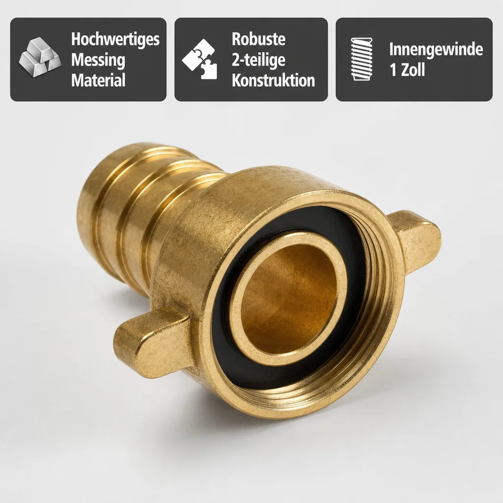 2/3 Schlauchverschraubung Messing 1" IG - 25 mm