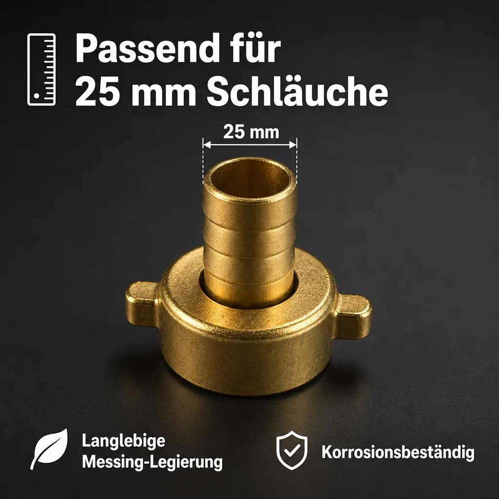 2/3 Schlauchverschraubung Messing 1" IG - 25 mm