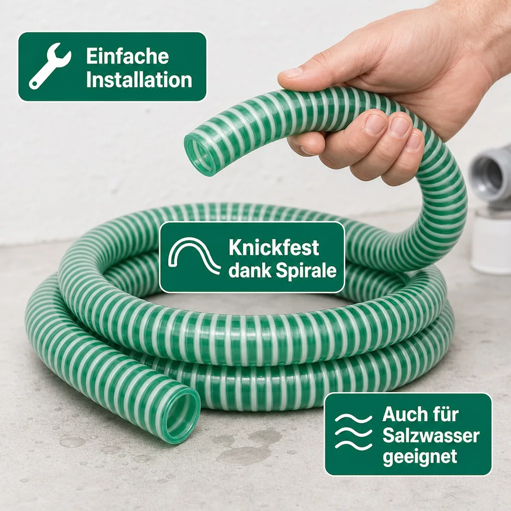 Druckschlauch 25mm, Saug Druckschlauch 1m, flexibel