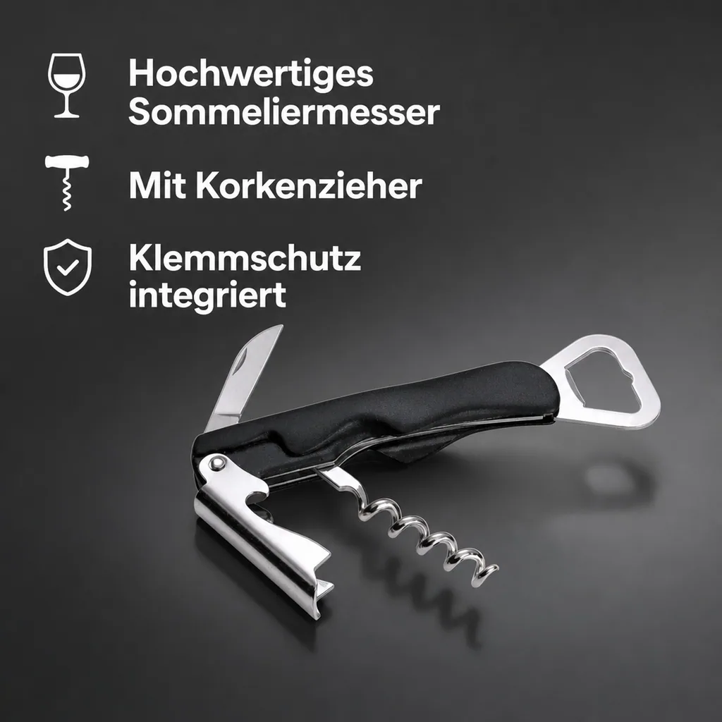 Kellnermesser, Sommeliermesser, verchromt, 13,5 cm