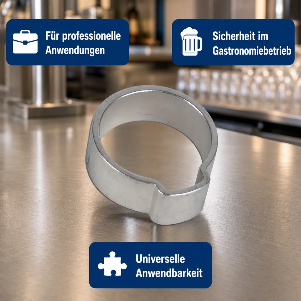 1-Ohr-Schlauchklemme für NW 7 mm, verzinkt