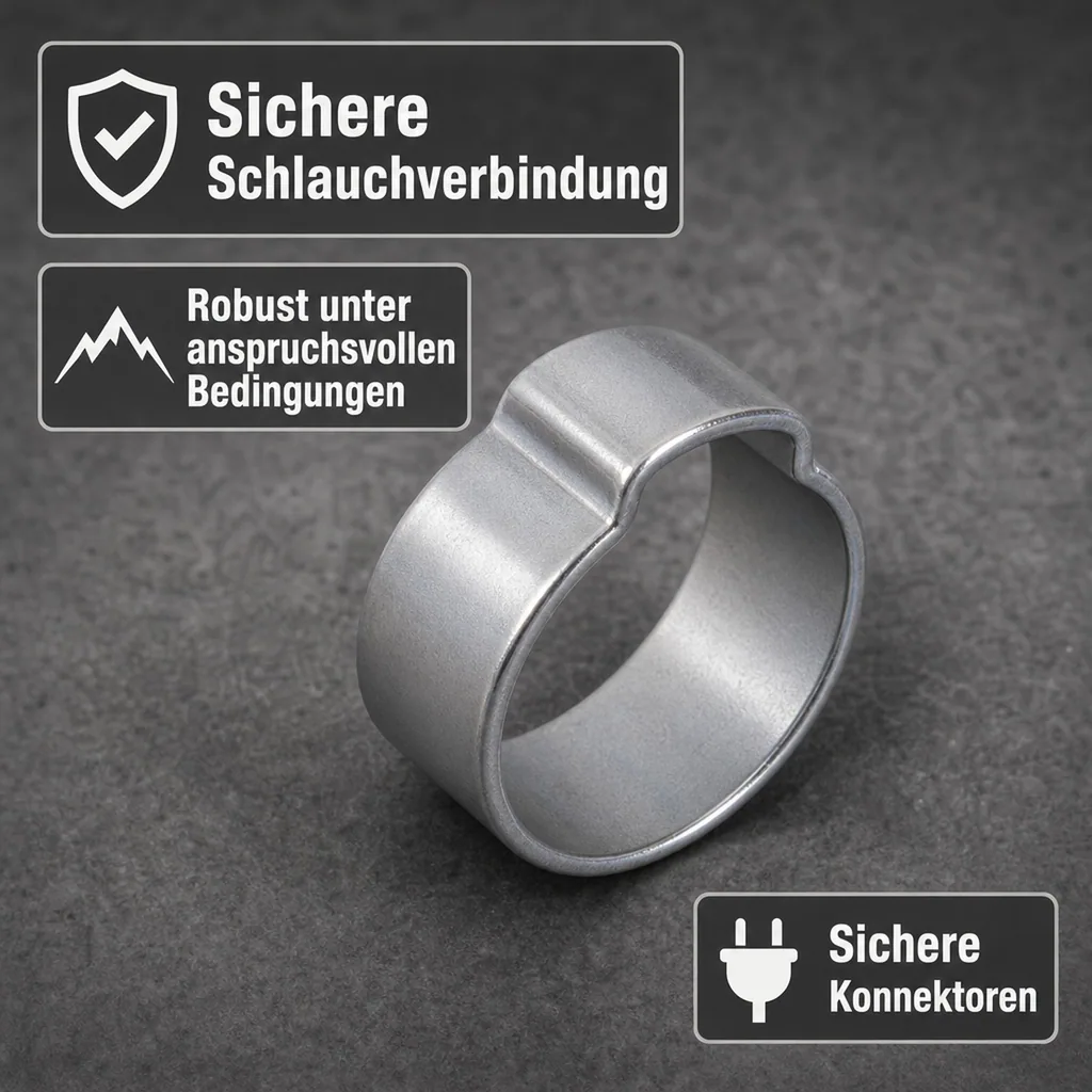1-Ohr-Schlauchklemme für NW 7 mm, verzinkt