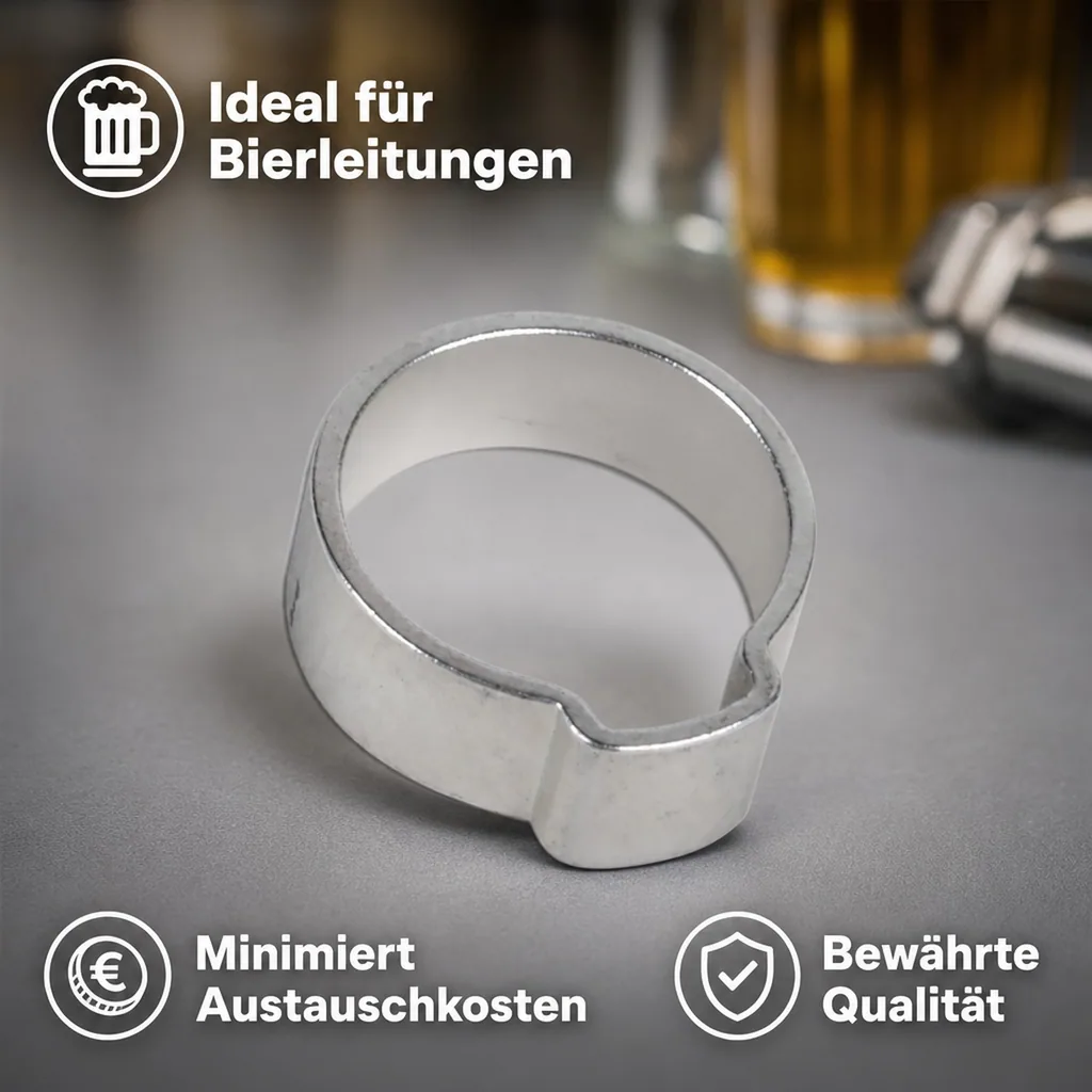 1-Ohr-Schlauchklemme für NW 7 mm, verzinkt