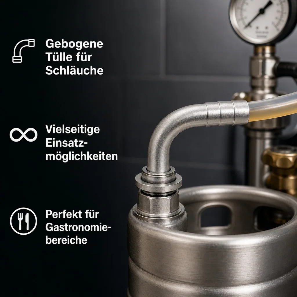 Tülle gebogen - 7mm für Bierschlauch oder CO2 Schlauch