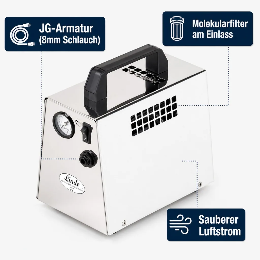 Druckluft Kompressor, Mini Kompressor, Luftkompressor - VK15 / VK30, für Bierzapfen ohne CO2, Model: Mini-Kompressor VK15