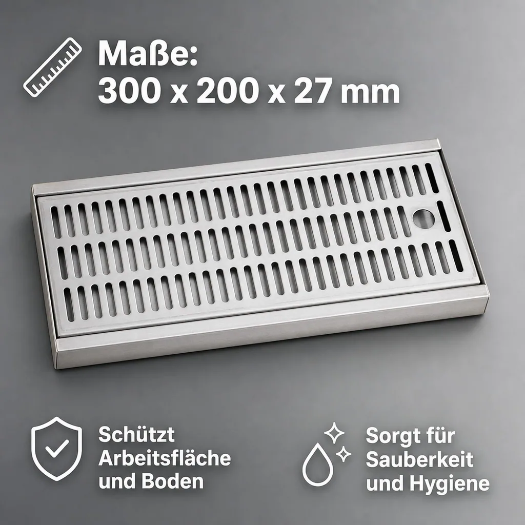 Tropfblech, Abtropfblech, Tropfschale - 300 x 200 x 27 mm