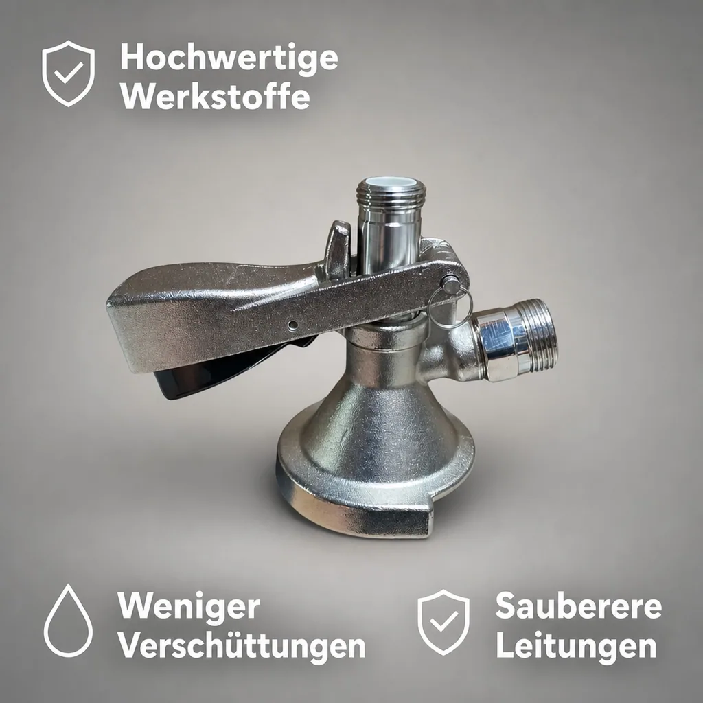 Zapfkopf, Keg - Verschluss, Flach - Fitting, oberer Ausgang - Kelleranstich