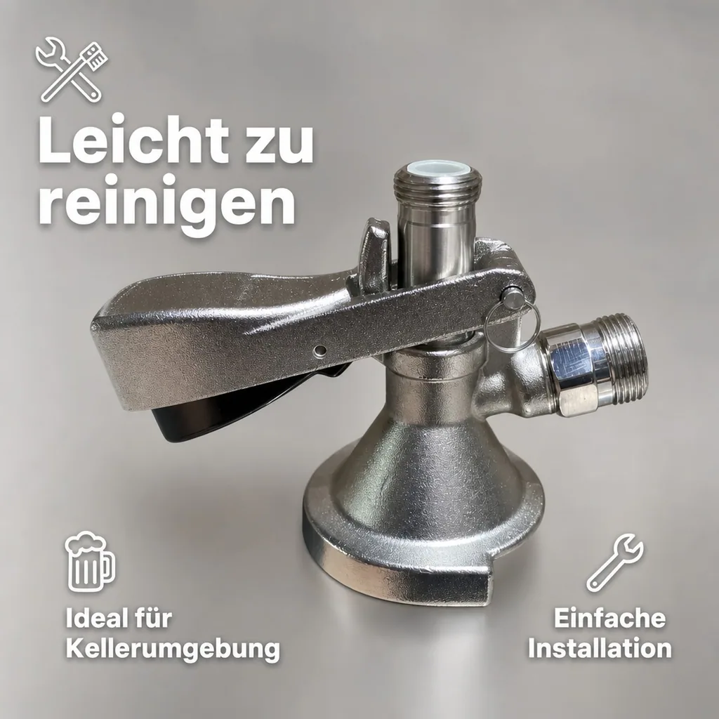 Zapfkopf, Keg - Verschluss, Flach - Fitting, oberer Ausgang - Kelleranstich