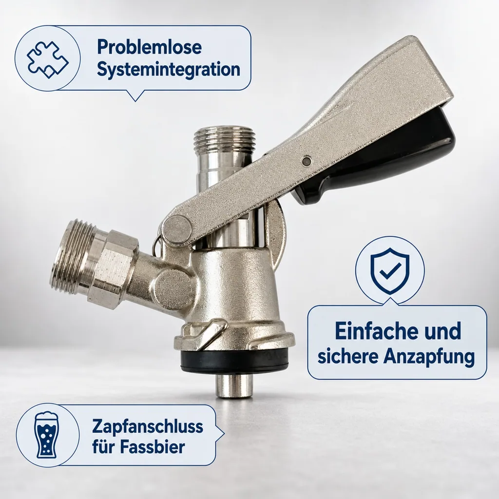 Zapfkopf - Keg Verschluss Korb - Fitting, oberer Ausgang (Kelleranstich)