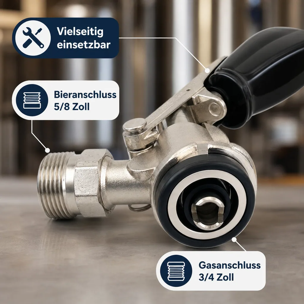 Zapfkopf - Keg Verschluss Korb - Fitting, oberer Ausgang (Kelleranstich)