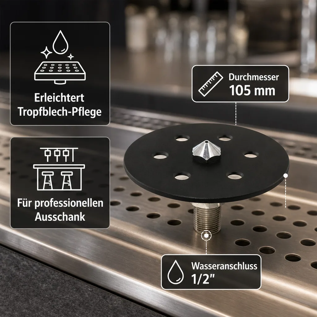 Gläserspüler, Gläserdusche für Tropfblech