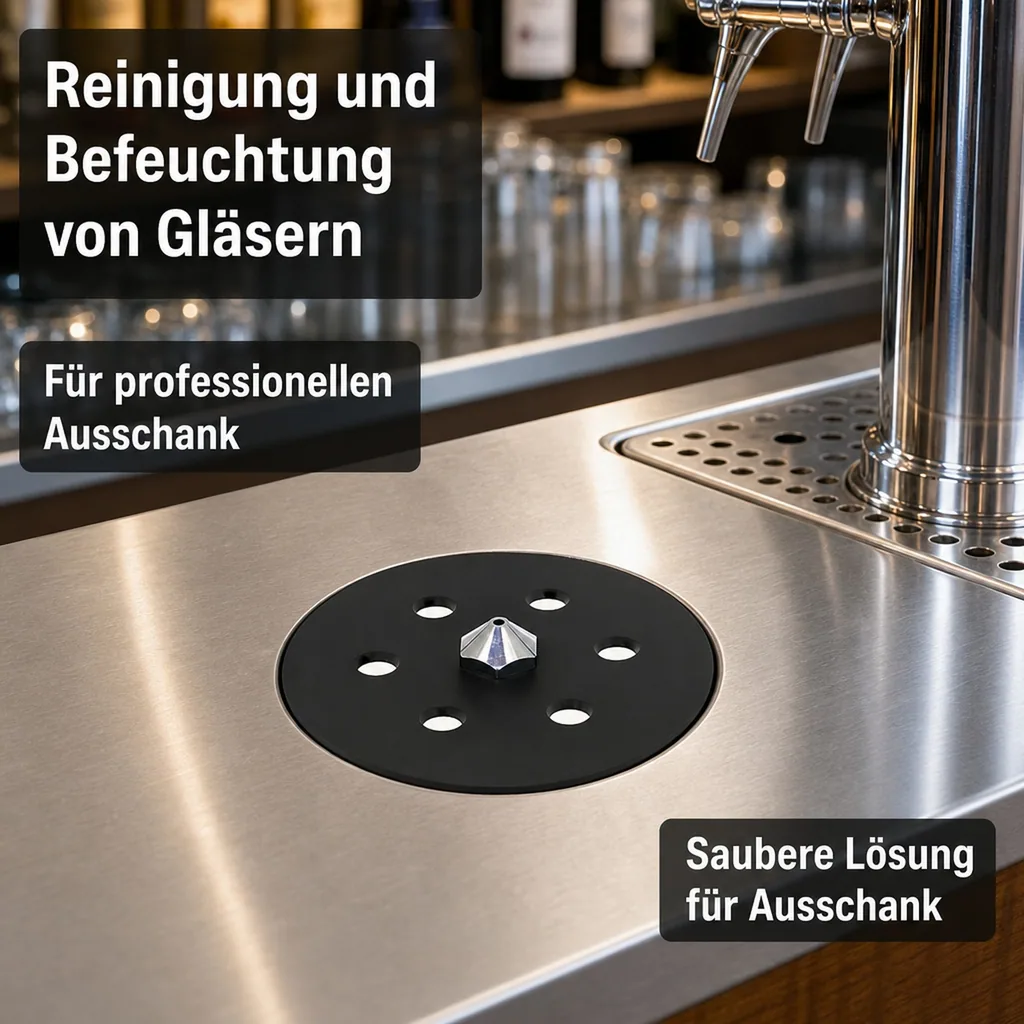 Gläserspüler, Gläserdusche für Tropfblech