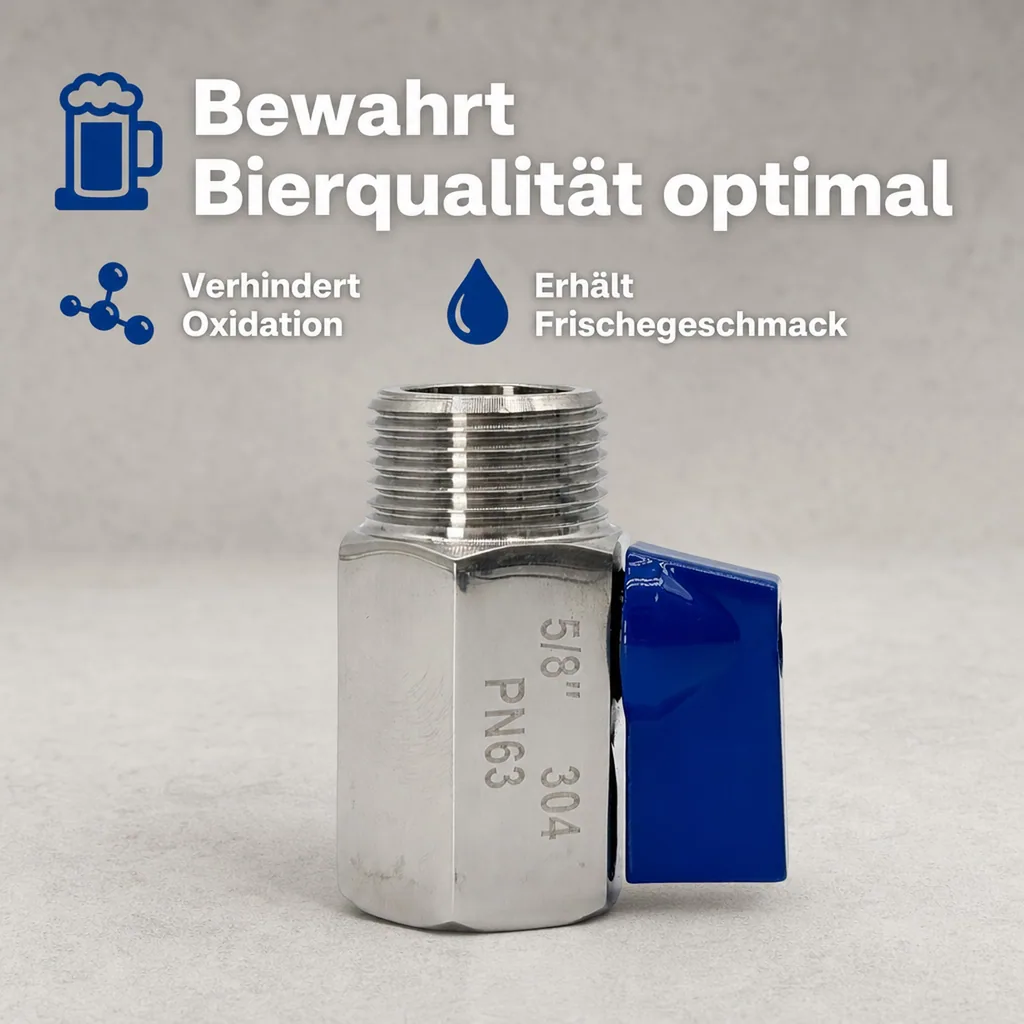 Absperrhahn, Absperrventil, Bierabsperrhahn für Keg-Verschluss