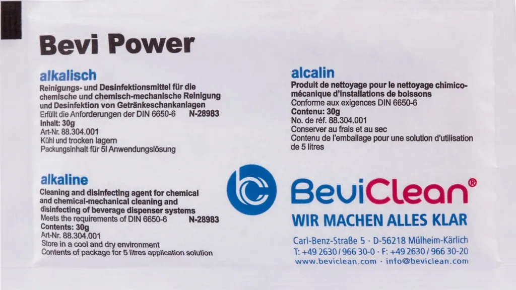 Bevi Power Pulver | Alkalisches Reinigungsmittel für Getränkeleitungen | Preis pro Stück