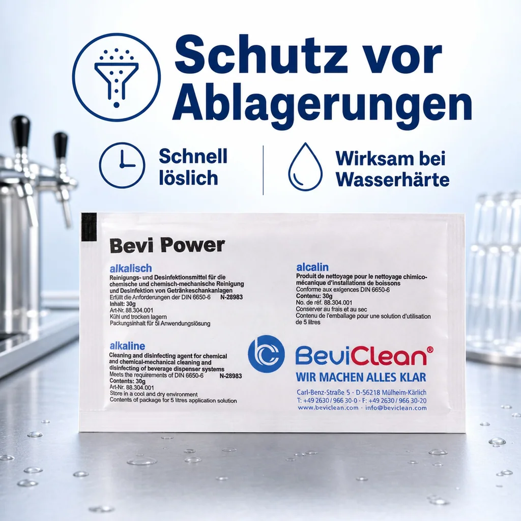 Bevi Power Pulver | Alkalisches Reinigungsmittel für Getränkeleitungen | Preis pro Stück