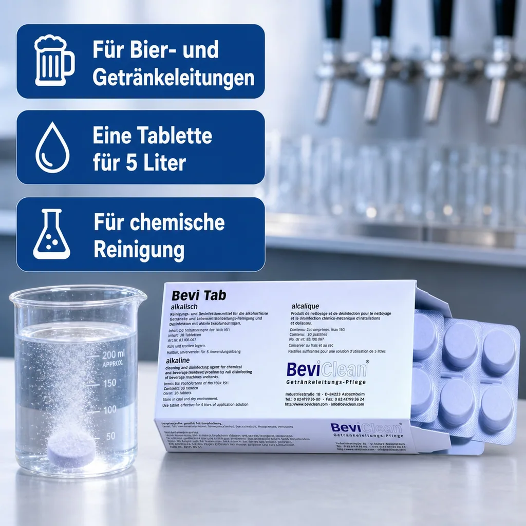 Bevi Tabs | Alkalische Reinigungstabletten für Getränkeleitungen | Preis pro Stück