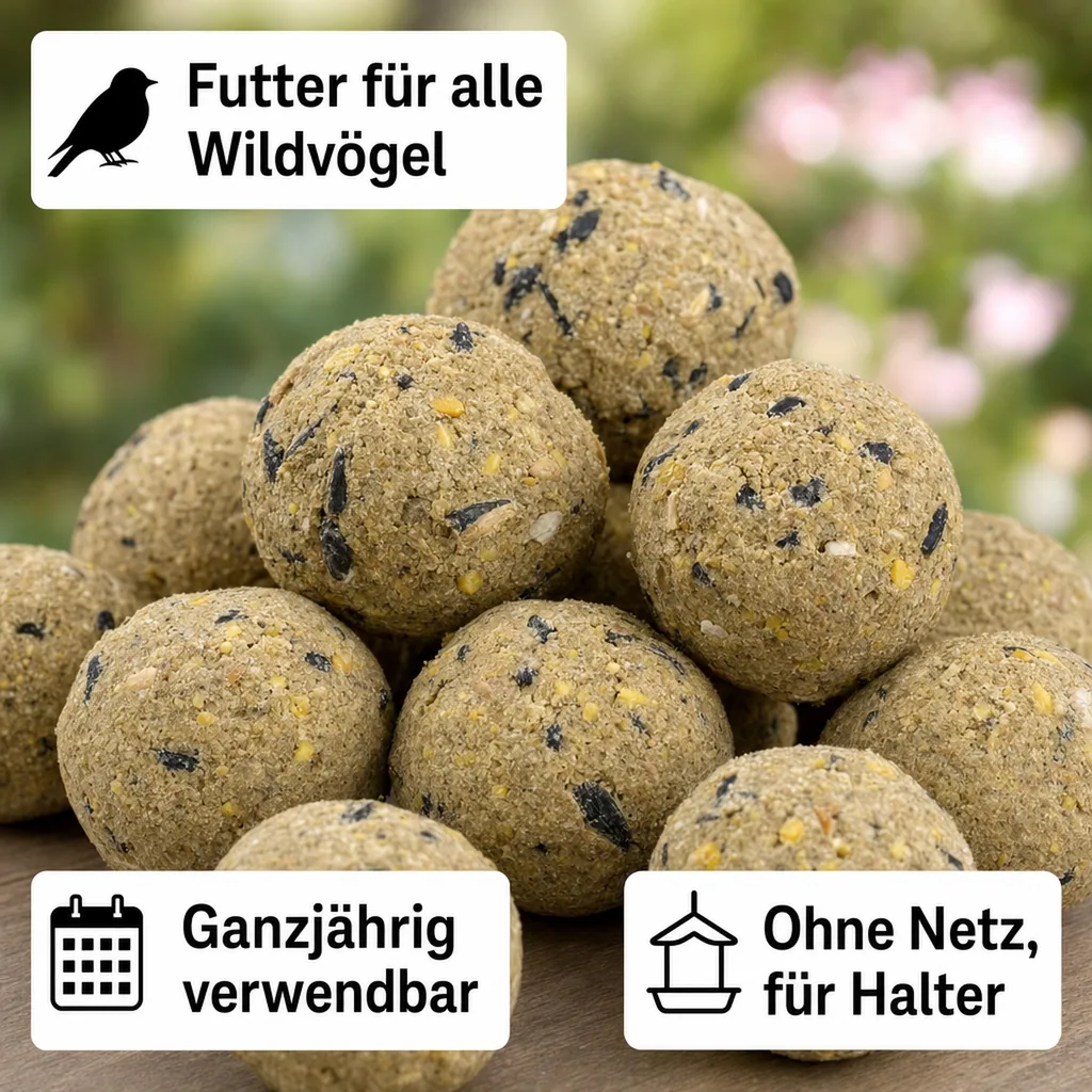 Meisenknödel Premium mit Insekten 100 x ca.90 Gramm ohne Netz