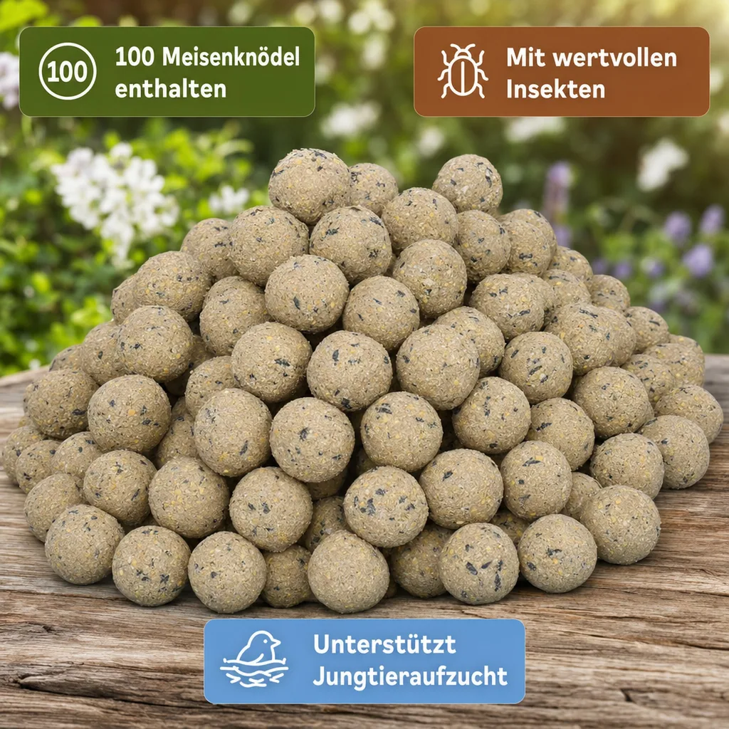 Meisenknödel Premium mit Insekten 100 x ca.90 Gramm ohne Netz