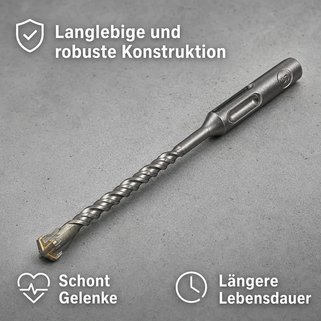 Hammerbohrer SDS Plus 12mm, 4-Schneider, Betonbohrer 450mm