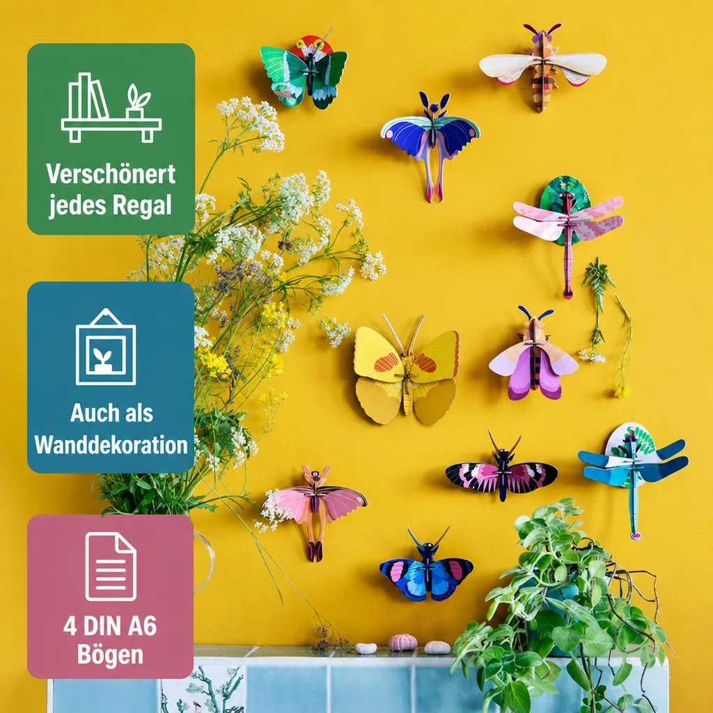 studio ROOF 3D Schmetterling gelb Pappe
