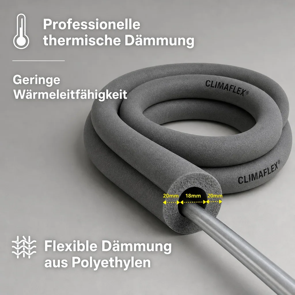 CLIMAFLEX® 2m Isolierschlauch Ø 18 mm x 20 mm Dämmung