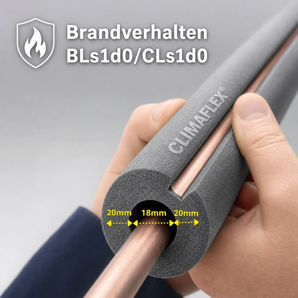 CLIMAFLEX® 2m Isolierschlauch Ø 18 mm x 20 mm Dämmung