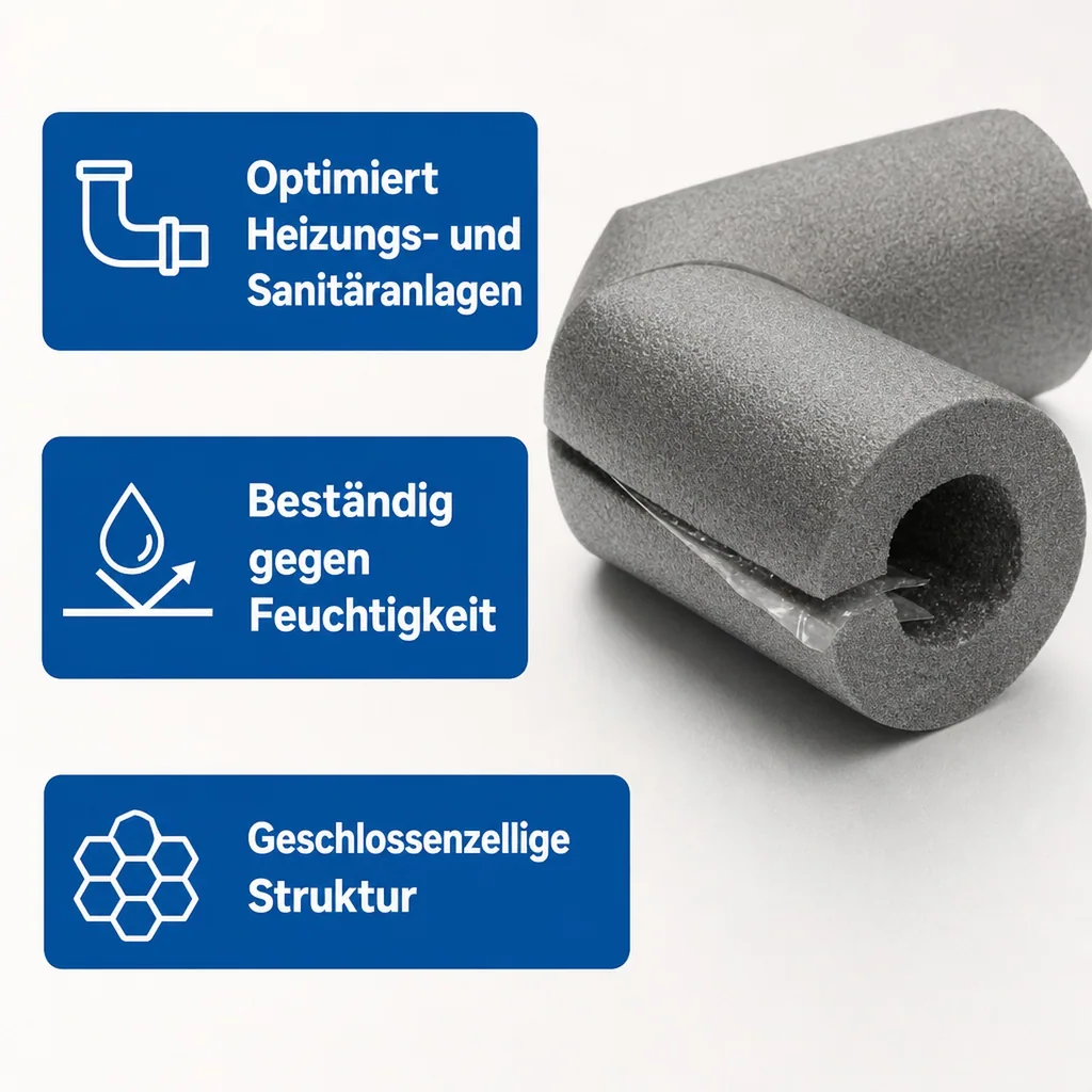 Selbstklebende Dämmung Bogen, 28mm x 13mm, PE