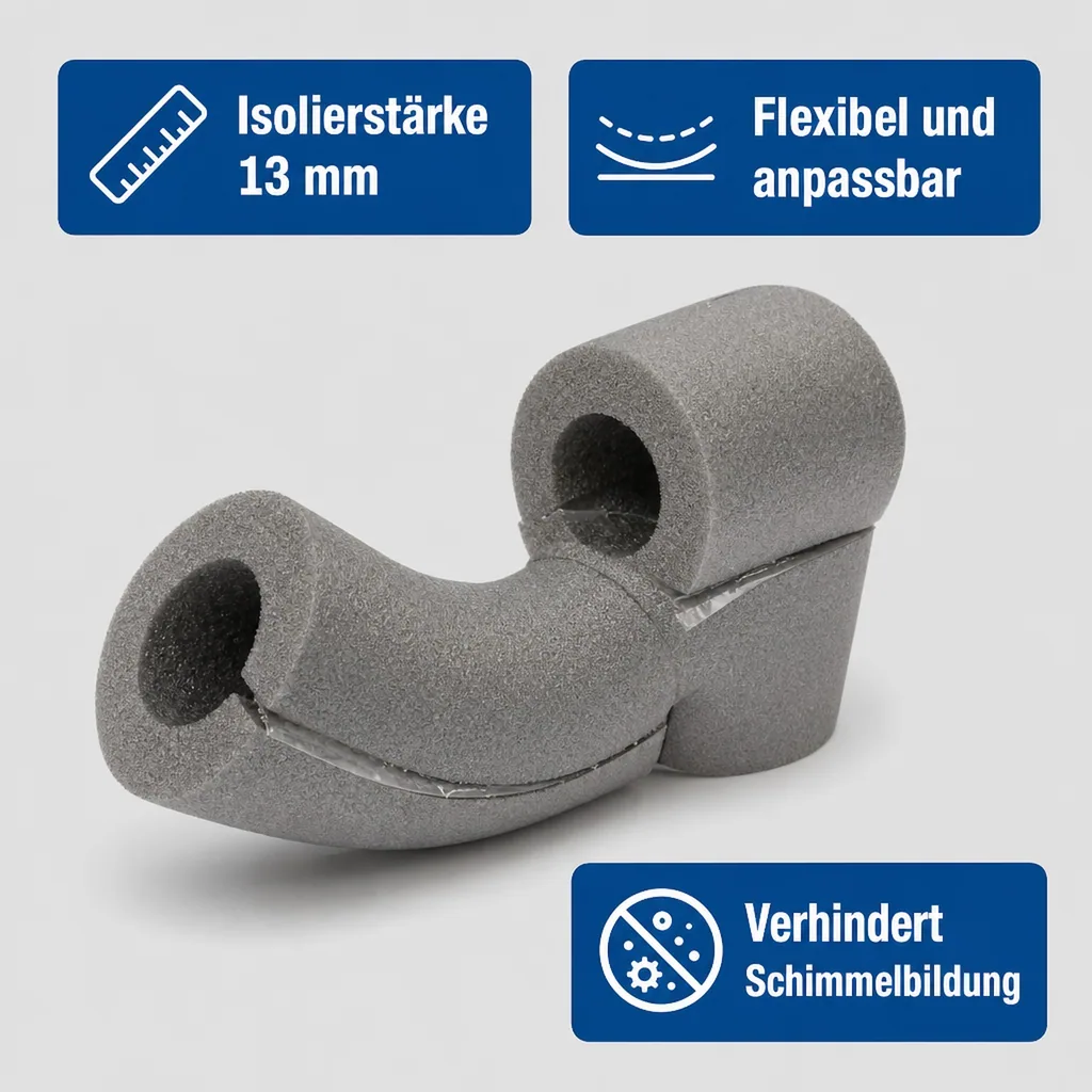 Selbstklebende Dämmung Bogen, 28mm x 13mm, PE