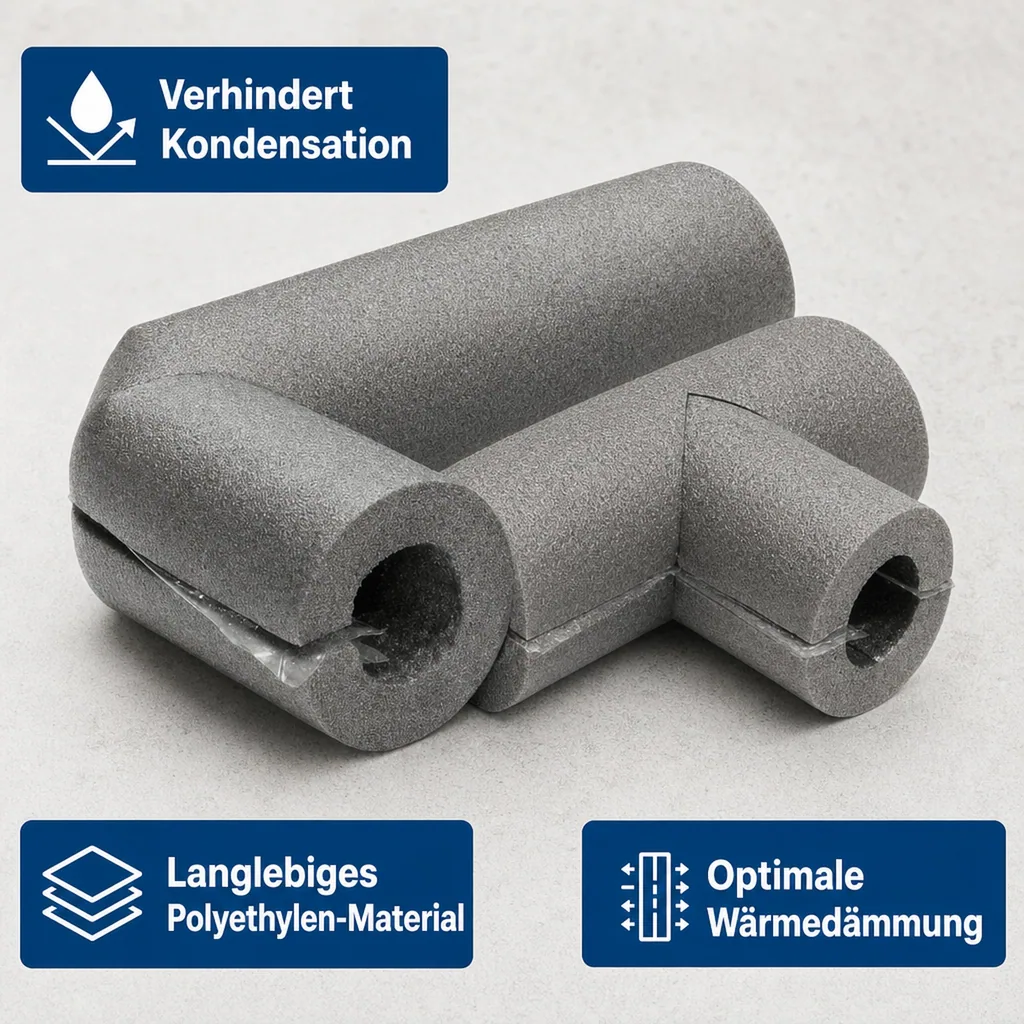 Selbstklebende Dämmung Bogen, 28mm x 13mm, PE