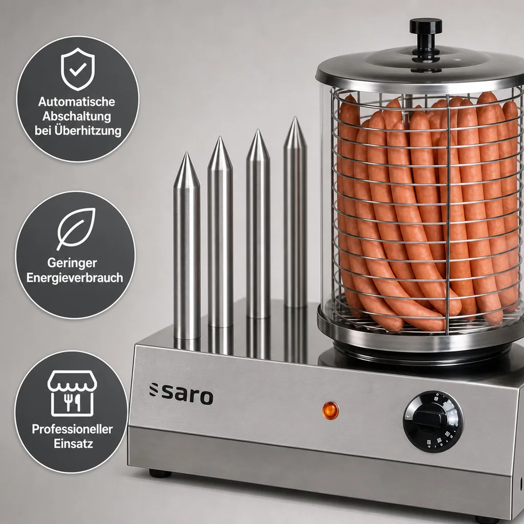 Hot Dog Maker, Bockwurstwärmer, Würstchenwärmer, Hot Dog Steamer - Modell CS-400, Multifunktionaler Edelstahl-Wärmer für perfekte Hot Dogs und mehr