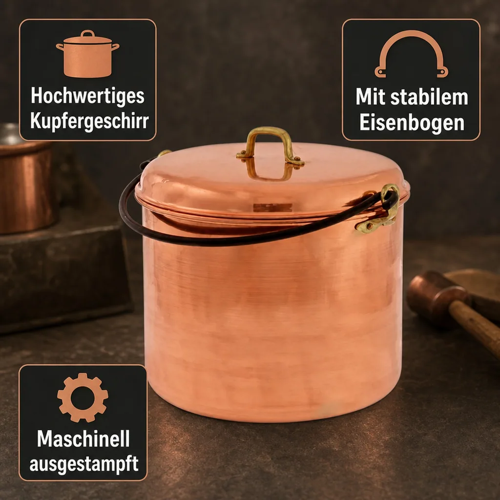 Kupfertopf - Mit Eisenbogen 24 cm