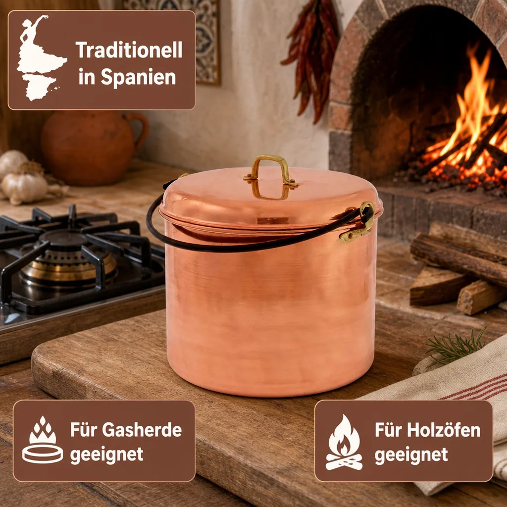 Kupfertopf - Mit Eisenbogen 24 cm