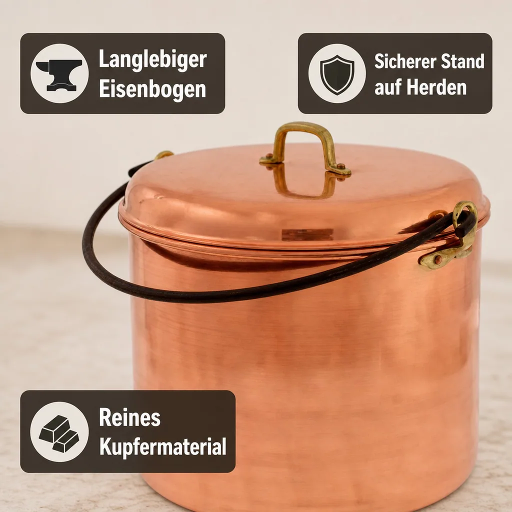 Kupfertopf - Mit Eisenbogen 24 cm