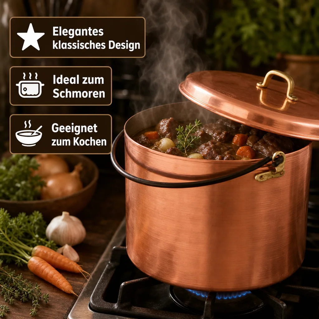 Kupfertopf - Mit Eisenbogen 24 cm