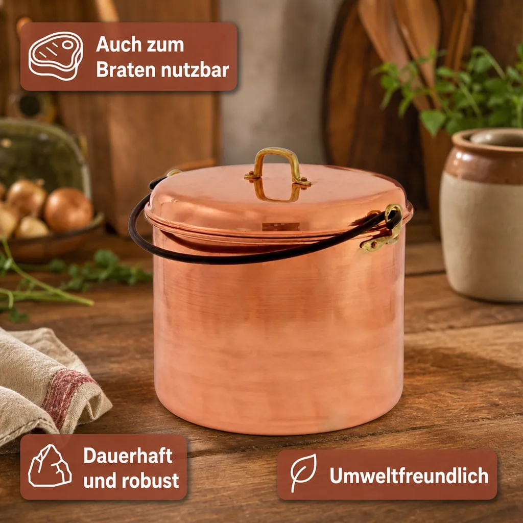 Kupfertopf - Mit Eisenbogen 24 cm