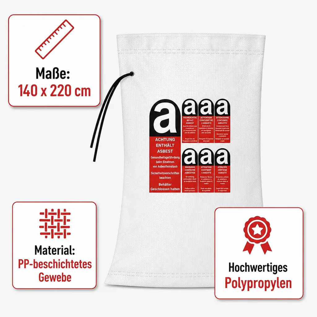 KMF Sack für Mineralfaserabfälle 140 x 220 cm