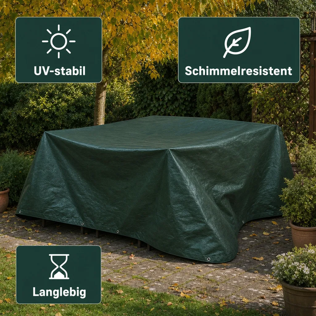 Abdeckplane, 210g/m², 8x10m, grün (80m²), wasserdicht, reissfest, UV-stabil
