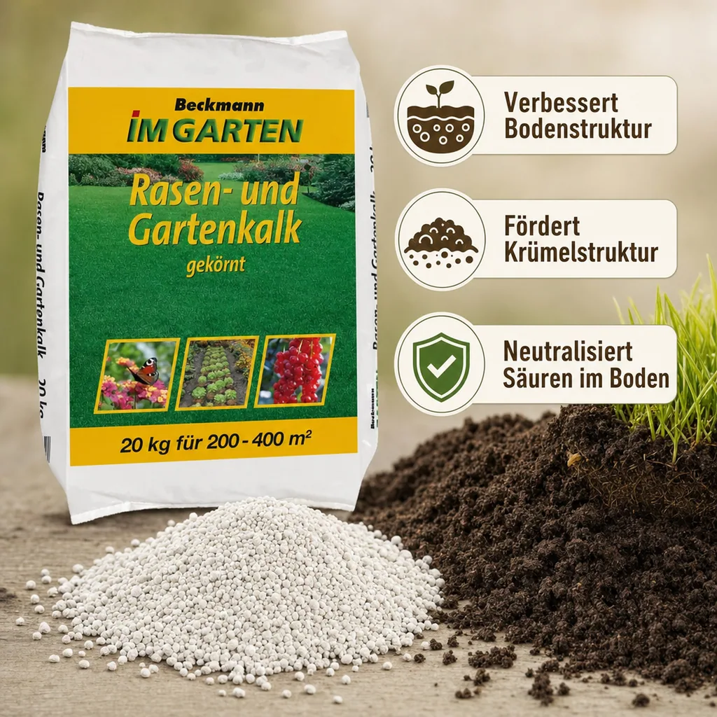 20kg gekörnter Rasen- und Gartenkalk 200-400m² (Kohlensaurer Kalk)