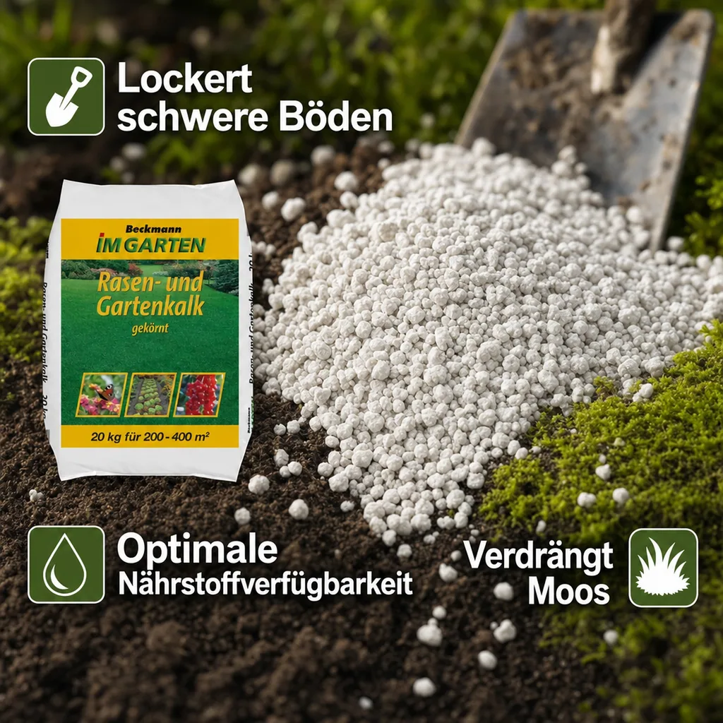 20kg gekörnter Rasen- und Gartenkalk 200-400m² (Kohlensaurer Kalk)