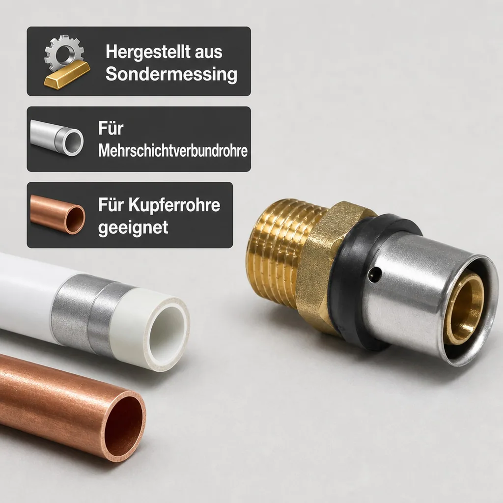 Pressfitting Kupplung, 20mm, Trinkwasser, 1 Zoll