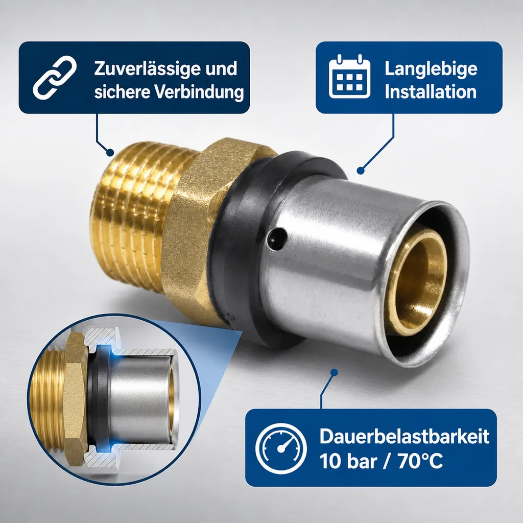 Pressfitting Kupplung, 20mm, Trinkwasser, 1 Zoll