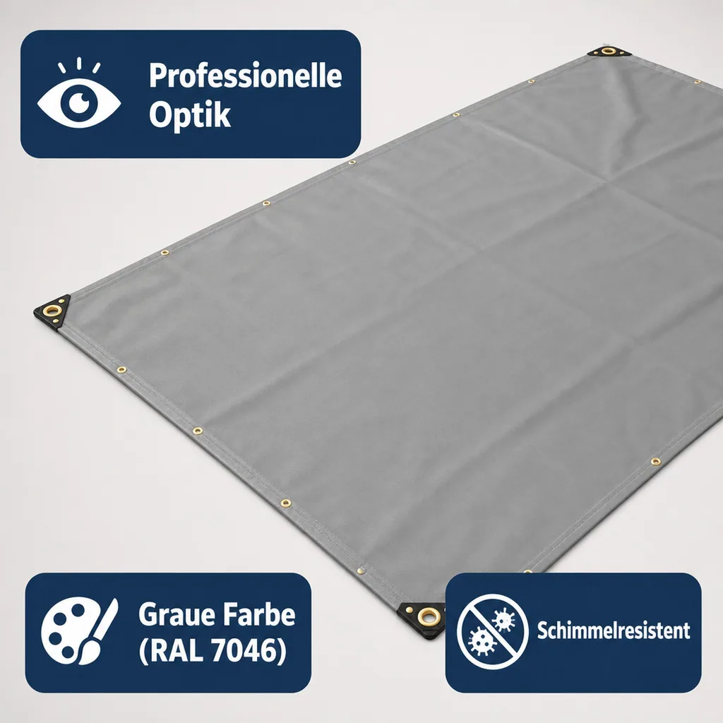 PVC Plane grau 650 g/m², 8 x 10 (80m²), Abdeckplane, Gewebeplane