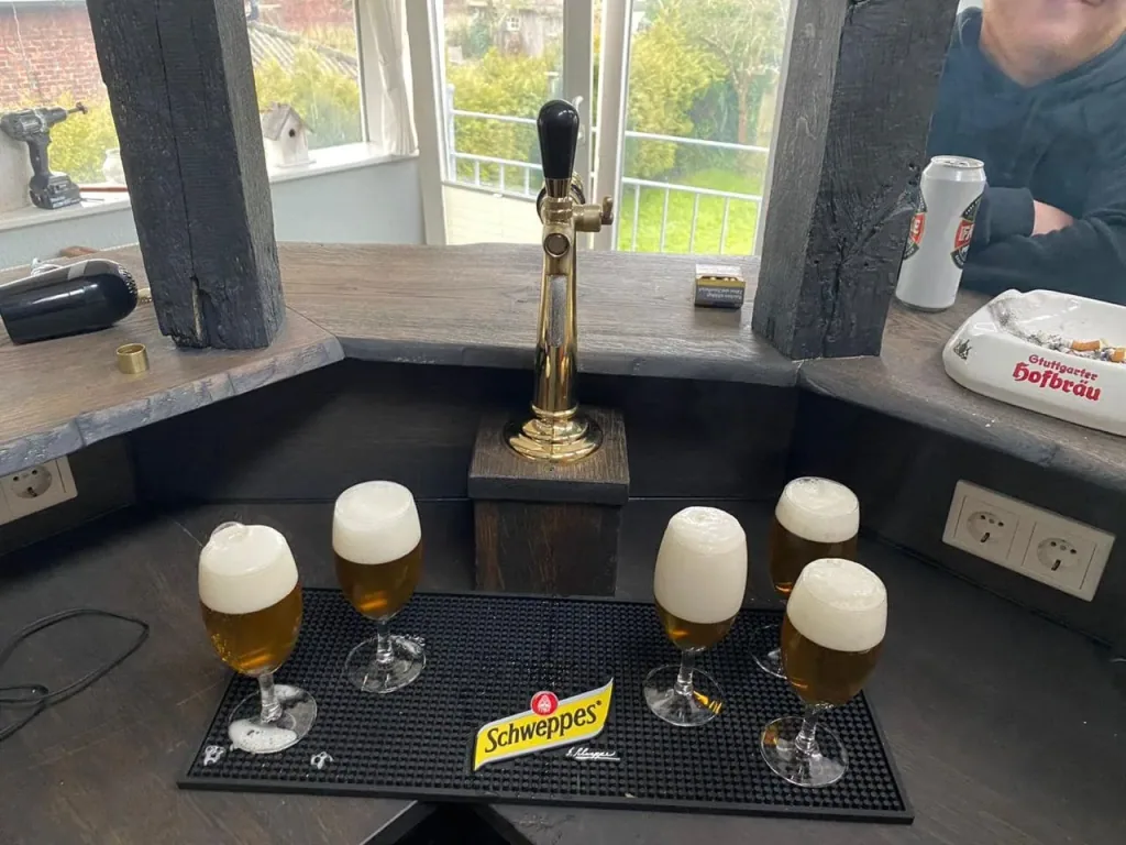 Schanksäule, Bierzapfsäule - Modell Baby-Schwanenhals, 1-leitig, Messing
