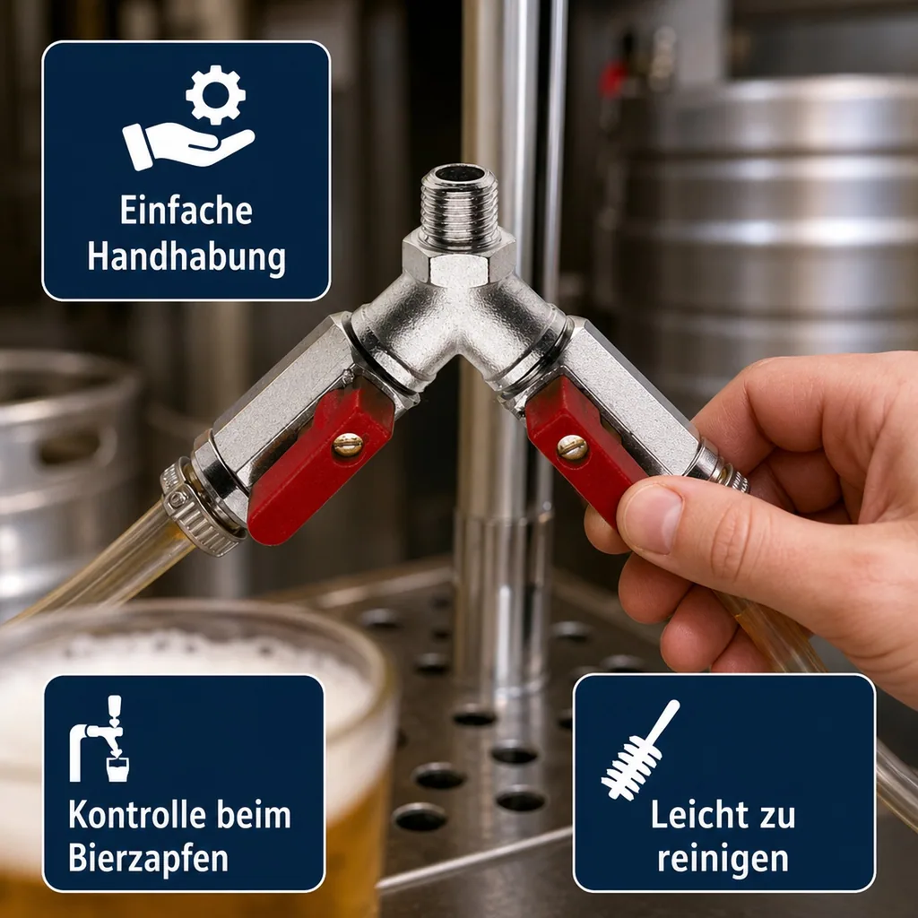Absperrhahn für Druckminderer 2 - leitig