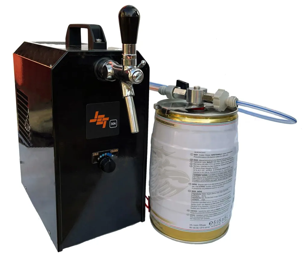 Bierfass-Adapter 5 Liter, hochwertiges Metall mit Bierhahn und Rückschlagventil
