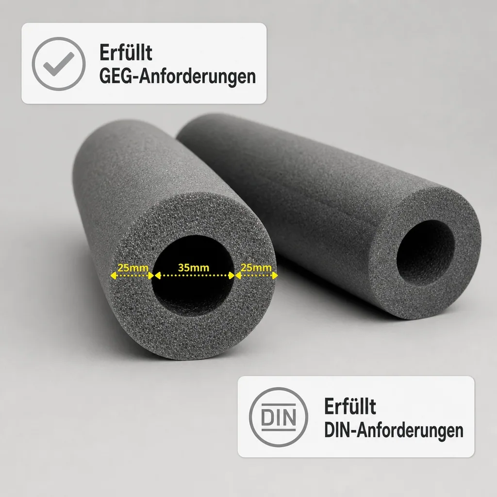 Rohr-Isolierung, 1m Isolierschlauch, Ø 35 mm x 25 mm, Isolierhülle